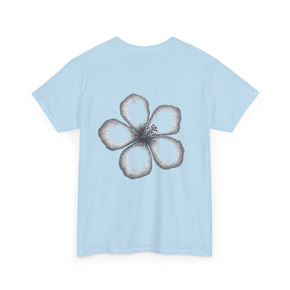 T-shirt “Flower Sketch” – fleur en pointillés noir & blanc