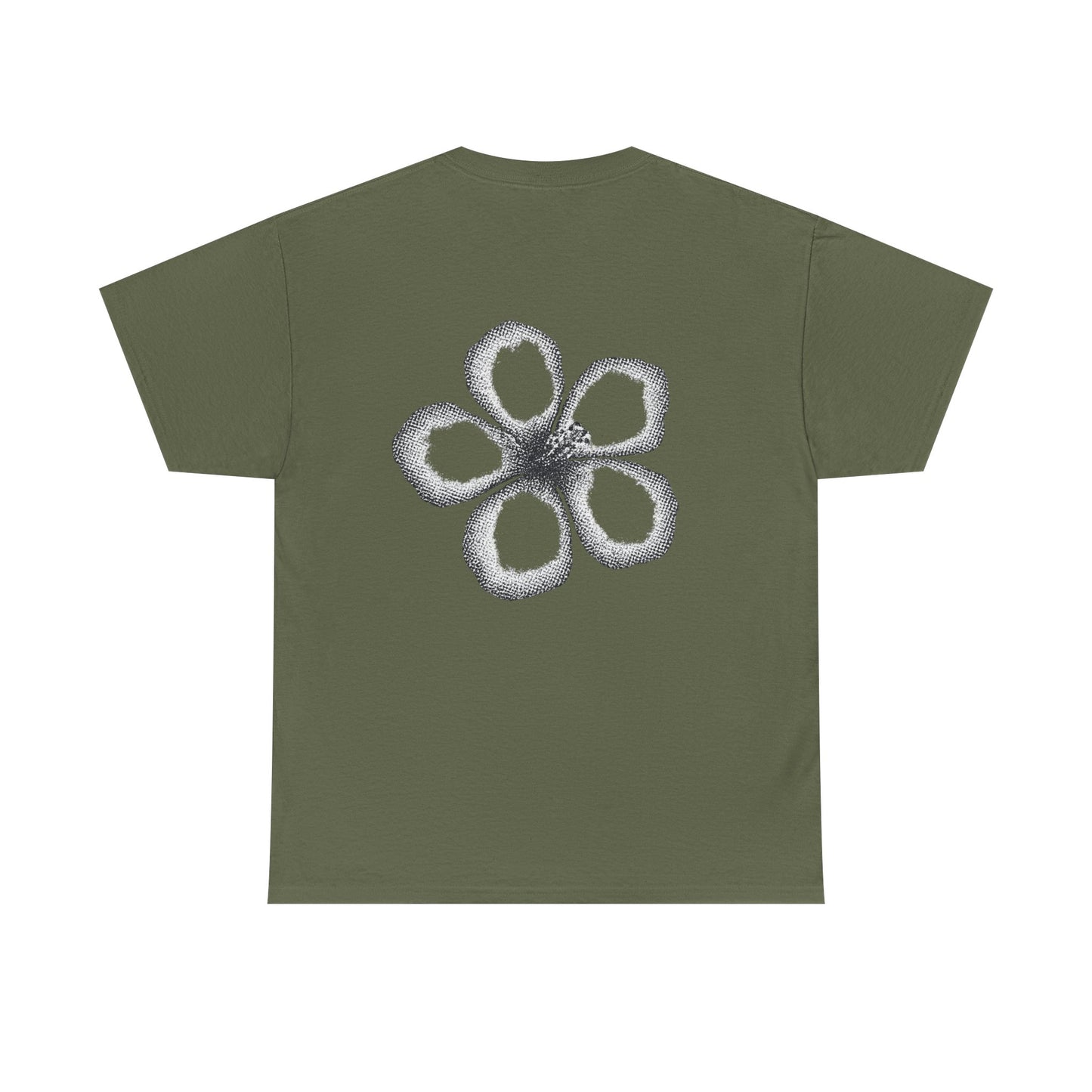 T-shirt “Flower Sketch” – fleur en pointillés noir & blanc