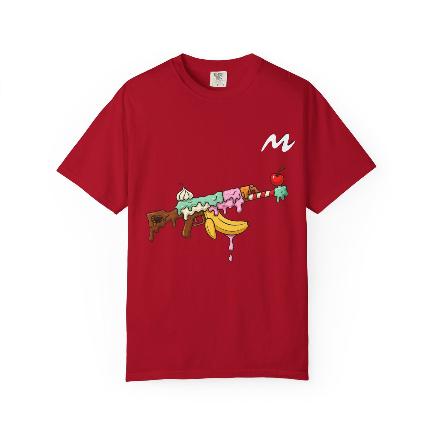 Whimsical Ice Cream Gun T-Shirt, Casual Wear, Unique Graphic Tee, Summer Fashion, Gift for Foodies, Fun Vintage Style