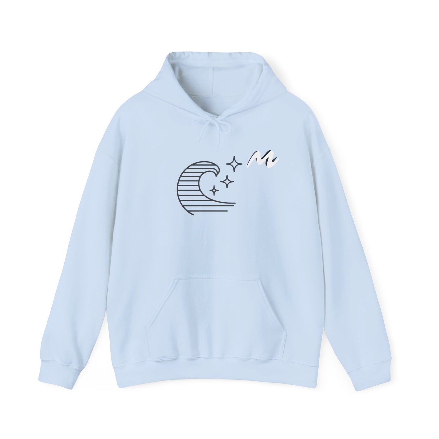 Hoodie “Ocean Wave” – vague minimaliste & étoiles