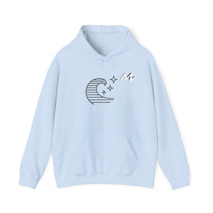 Hoodie “Ocean Wave” – vague minimaliste & étoiles