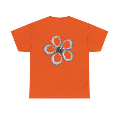 T-shirt “Flower Sketch” – fleur en pointillés noir & blanc