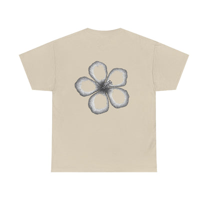 T-shirt “Flower Sketch” – fleur en pointillés noir & blanc