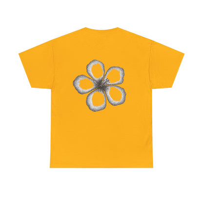 T-shirt “Flower Sketch” – fleur en pointillés noir & blanc