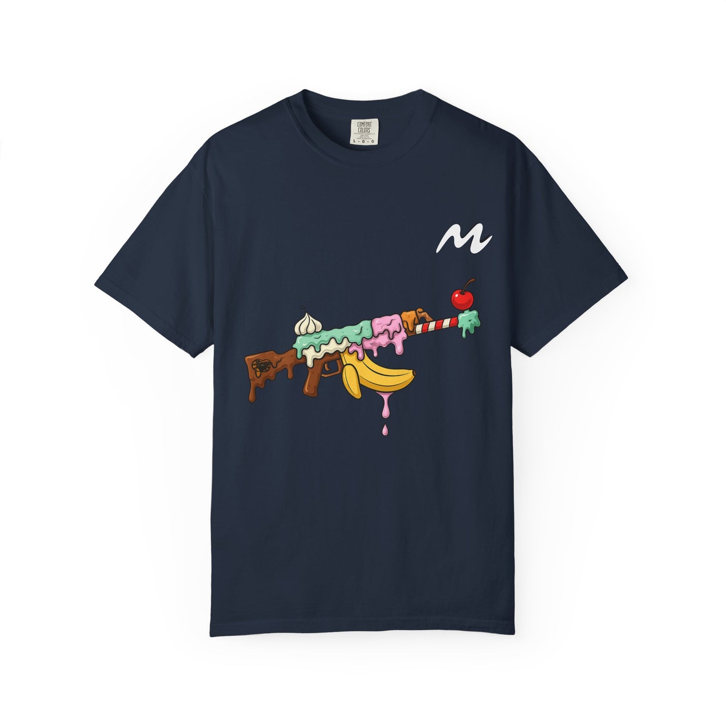 Whimsical Ice Cream Gun T-Shirt, Casual Wear, Unique Graphic Tee, Summer Fashion, Gift for Foodies, Fun Vintage Style