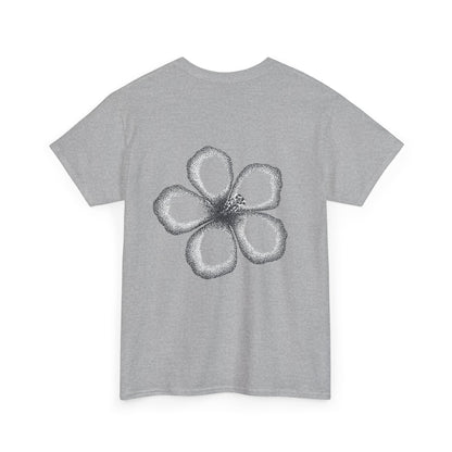 T-shirt “Flower Sketch” – fleur en pointillés noir & blanc