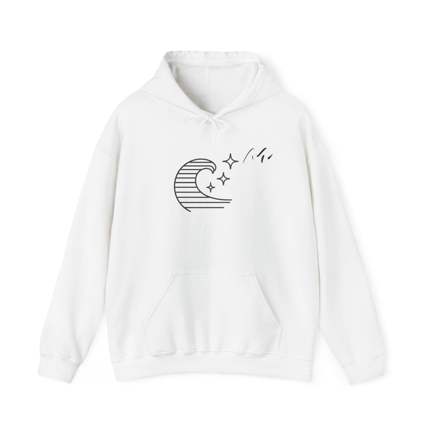 Hoodie “Ocean Wave” – vague minimaliste & étoiles