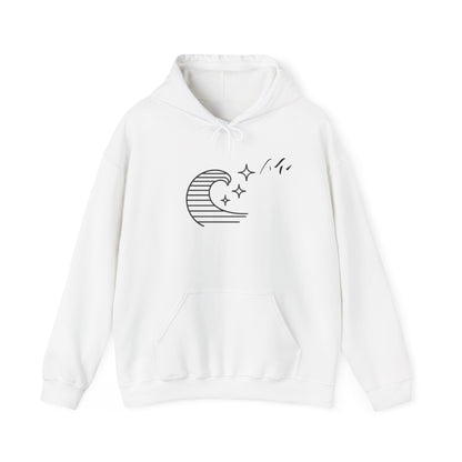 Hoodie “Ocean Wave” – vague minimaliste & étoiles