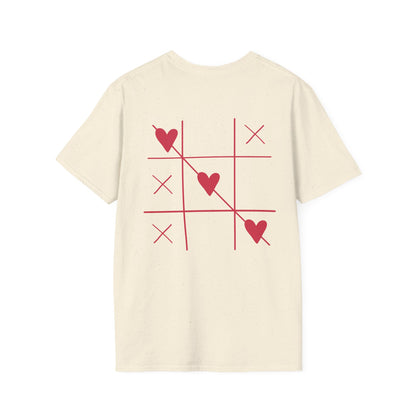 T-shirt  “Love Game” – Motif Morpion cœurs rouges