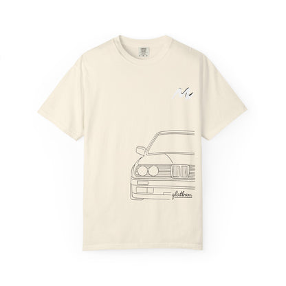 Classic Car Outline Unisex T-Shirt, Vintage Car Tee, Gift for Car Enthusiasts, Automotive Apparel, Daily Wear, Unisex Graphic Shirt