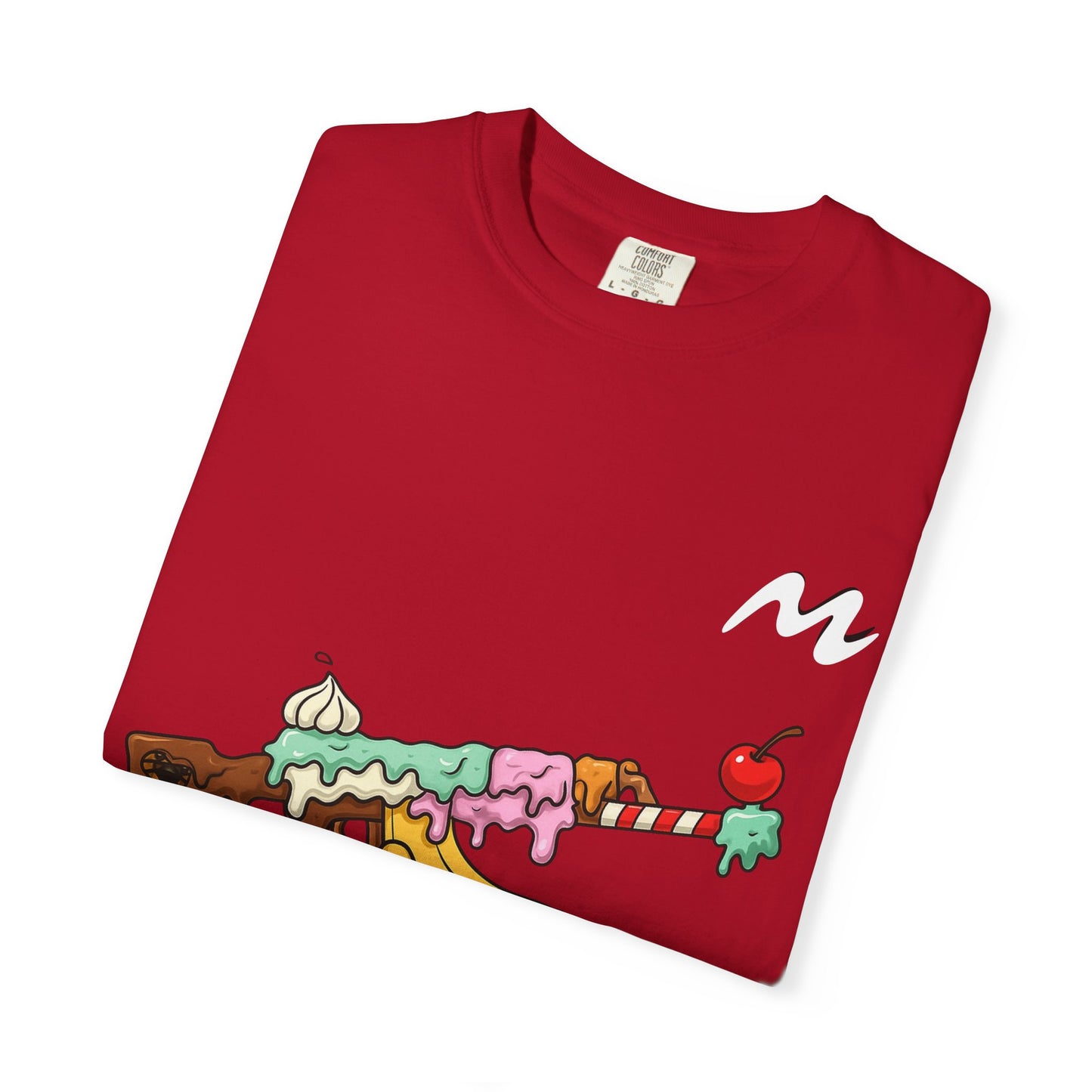 Whimsical Ice Cream Gun T-Shirt, Casual Wear, Unique Graphic Tee, Summer Fashion, Gift for Foodies, Fun Vintage Style