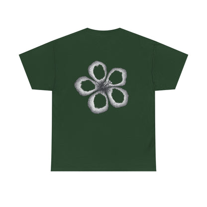 T-shirt “Flower Sketch” – fleur en pointillés noir & blanc