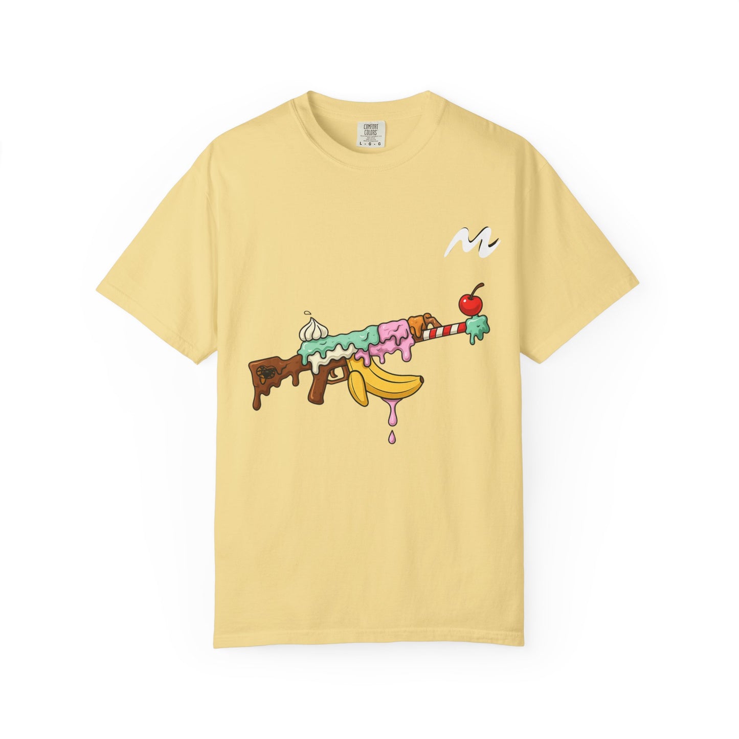 Whimsical Ice Cream Gun T-Shirt, Casual Wear, Unique Graphic Tee, Summer Fashion, Gift for Foodies, Fun Vintage Style