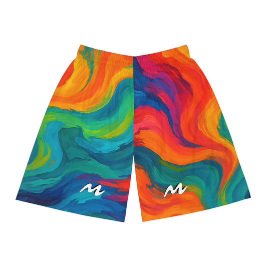 Shorts abstraits et colorés unisexe