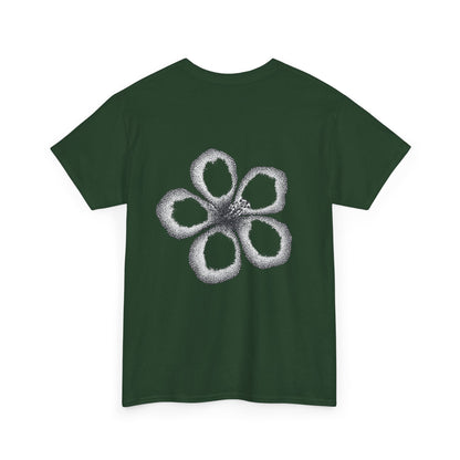 T-shirt “Flower Sketch” – fleur en pointillés noir & blanc