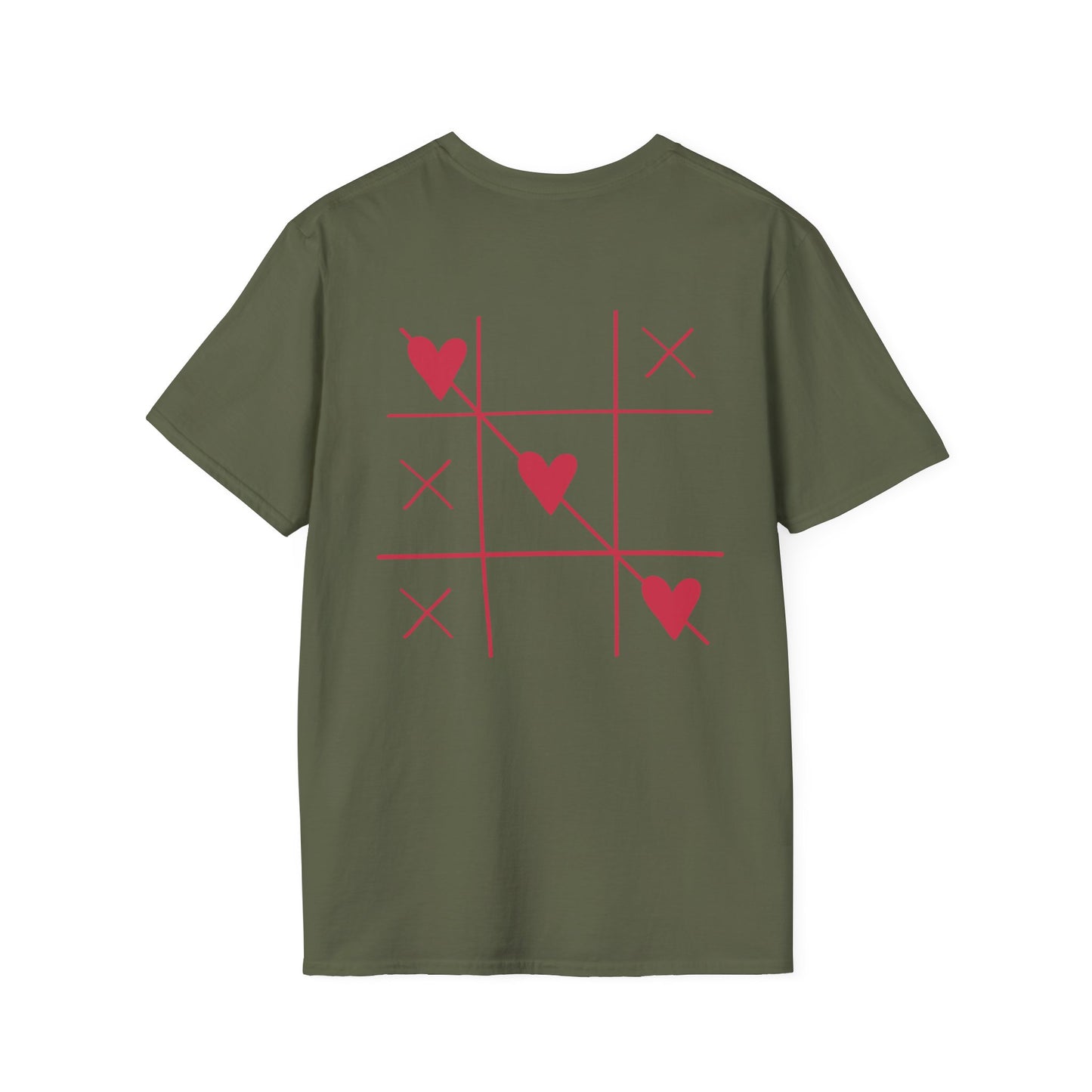 T-shirt  “Love Game” – Motif Morpion cœurs rouges