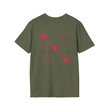 T-shirt  “Love Game” – Motif Morpion cœurs rouges