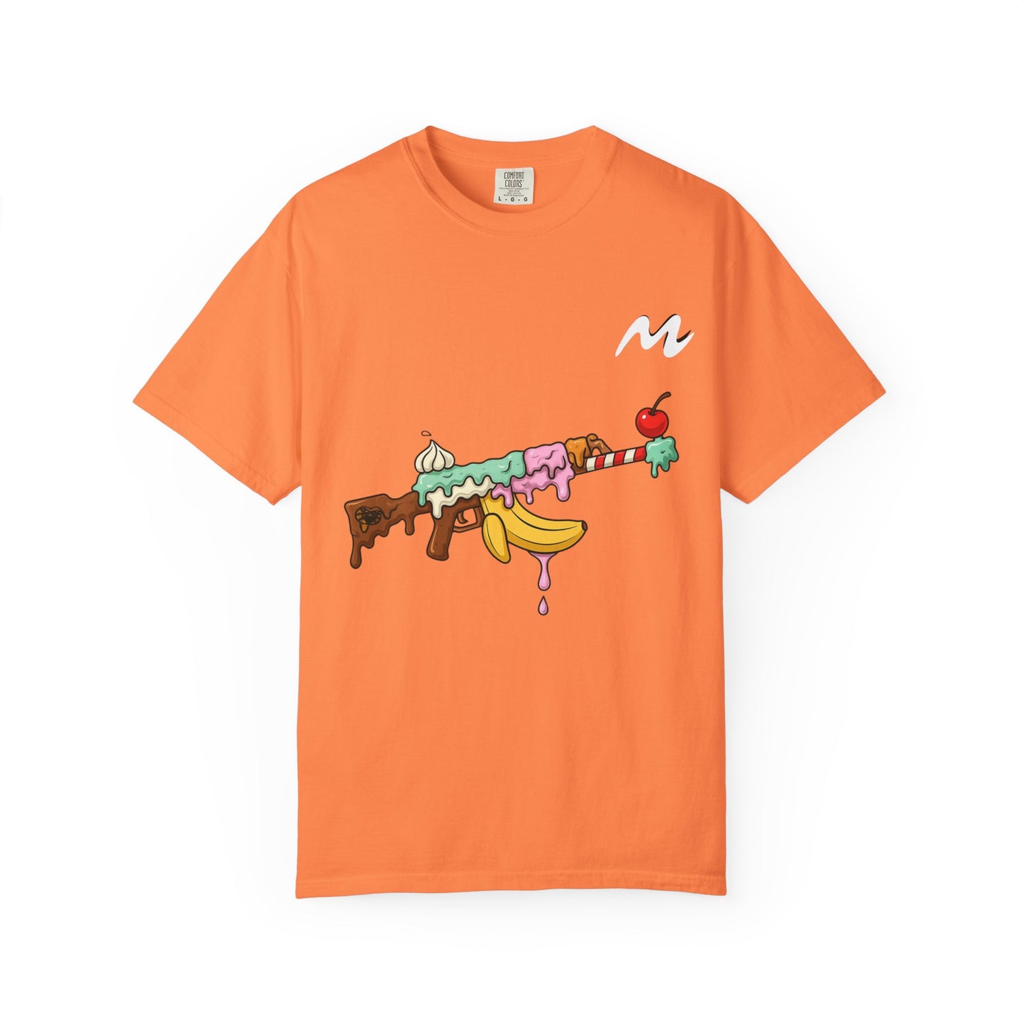 Whimsical Ice Cream Gun T-Shirt, Casual Wear, Unique Graphic Tee, Summer Fashion, Gift for Foodies, Fun Vintage Style