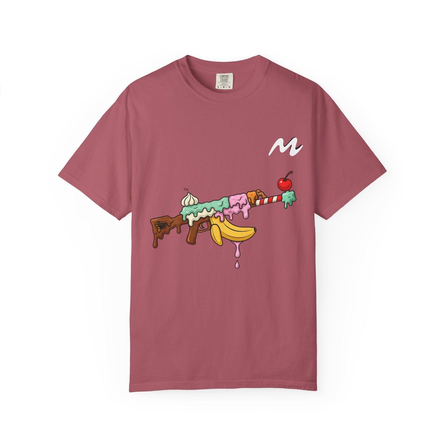 Whimsical Ice Cream Gun T-Shirt, Casual Wear, Unique Graphic Tee, Summer Fashion, Gift for Foodies, Fun Vintage Style