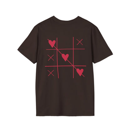 T-shirt  “Love Game” – Motif Morpion cœurs rouges