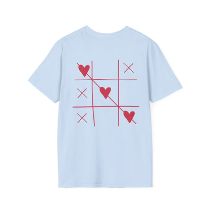 T-shirt  “Love Game” – Motif Morpion cœurs rouges
