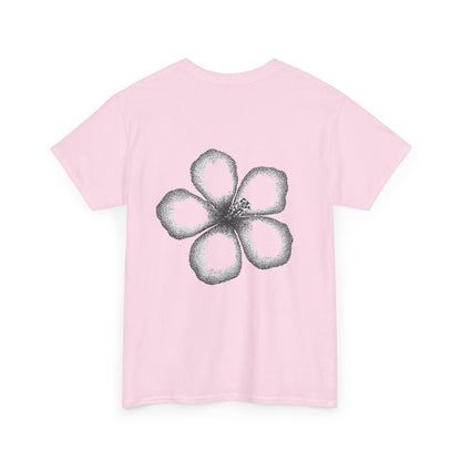 T-shirt “Flower Sketch” – fleur en pointillés noir & blanc