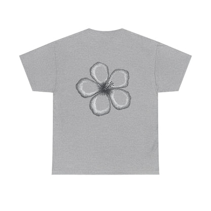 T-shirt “Flower Sketch” – fleur en pointillés noir & blanc