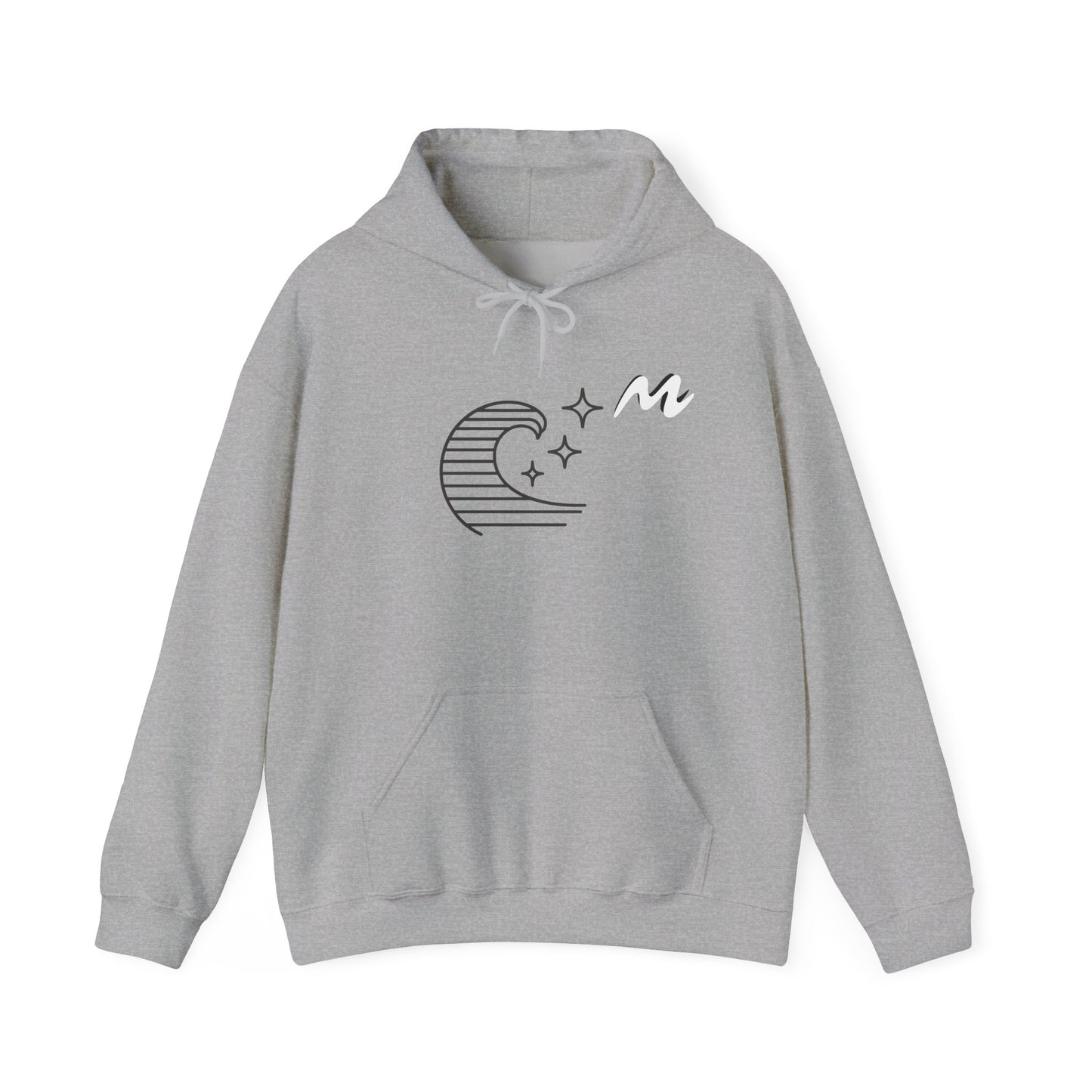 Hoodie “Ocean Wave” – vague minimaliste & étoiles