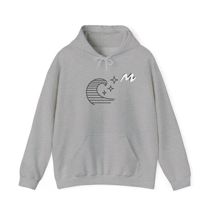 Hoodie “Ocean Wave” – vague minimaliste & étoiles