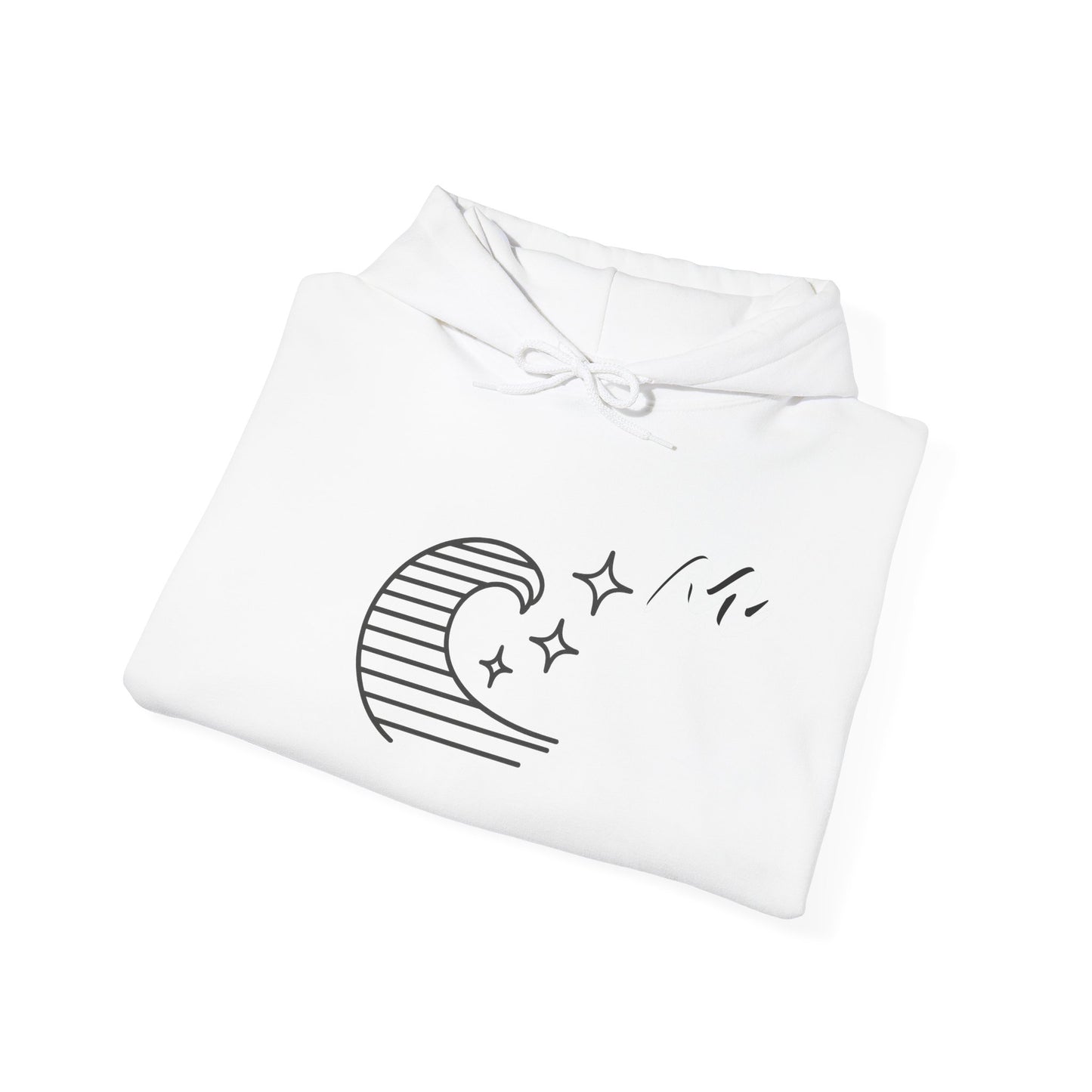 Hoodie “Ocean Wave” – vague minimaliste & étoiles