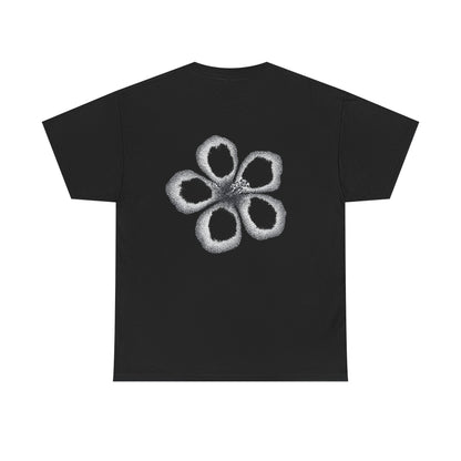 T-shirt “Flower Sketch” – fleur en pointillés noir & blanc