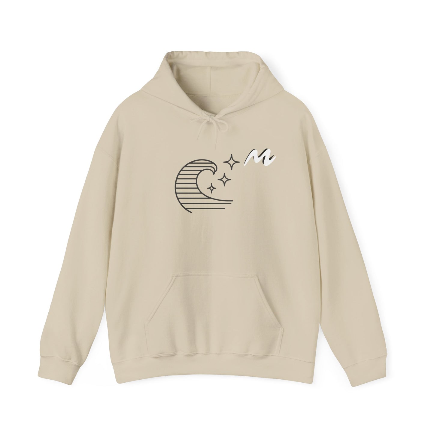 Hoodie “Ocean Wave” – vague minimaliste & étoiles