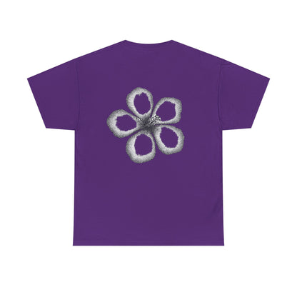 T-shirt “Flower Sketch” – fleur en pointillés noir & blanc