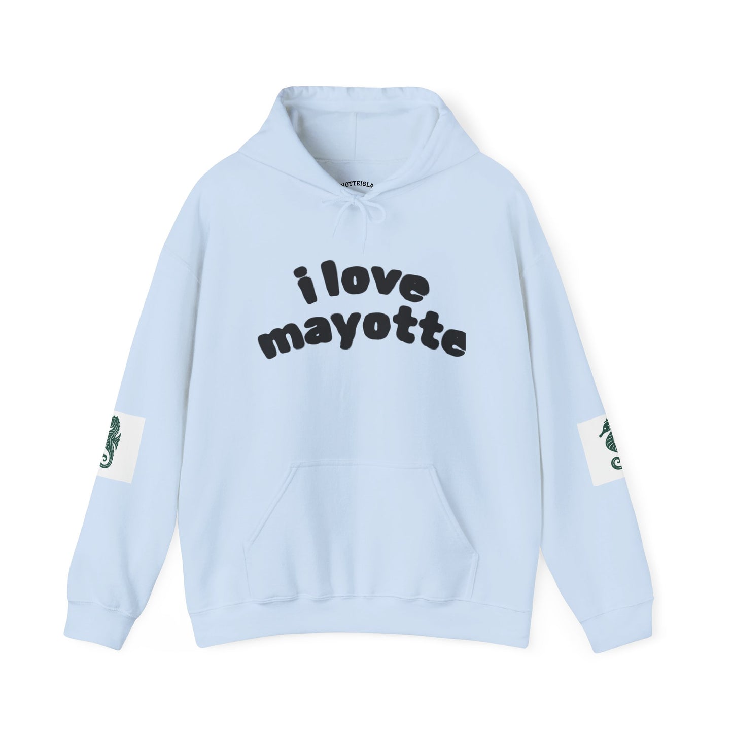 Hoodie I Love Mayotte – Hippocampe Tribal-unisex