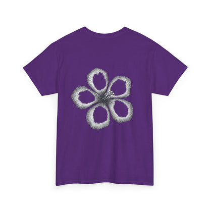 T-shirt “Flower Sketch” – fleur en pointillés noir & blanc