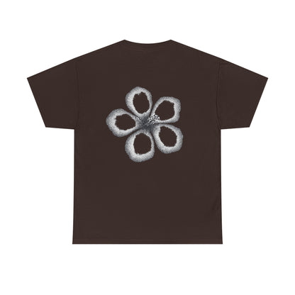 T-shirt “Flower Sketch” – fleur en pointillés noir & blanc